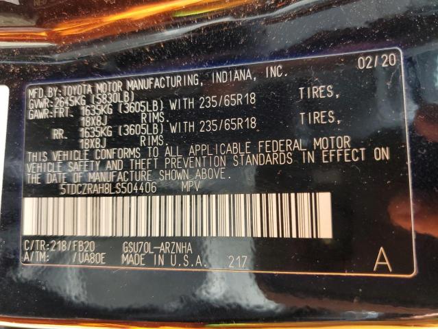 Photo 14 from auction – 2020 TOYOTA HIGHLANDER with VIN 5TDCZRAH8LS504406