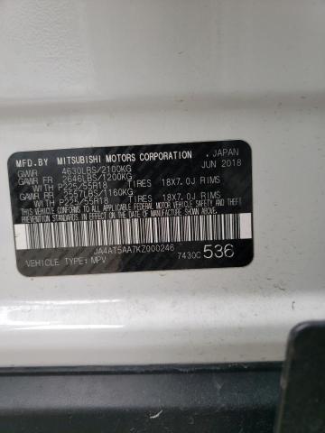 Photo 14 from auction – 2019 MITSUBISHI ECLIPSE CR with VIN JA4AT5AA7KZ000246