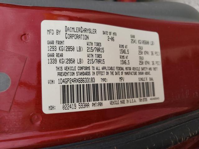 Photo 14 from auction – 2006 DODGE GRAND CARA with VIN 1D4GP24RX6B633183