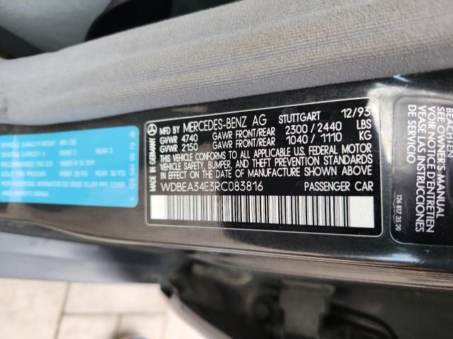 Photo 10 from auction – 1994 MERCEDES-BENZ E 420 with VIN WDBEA34E3RC083816