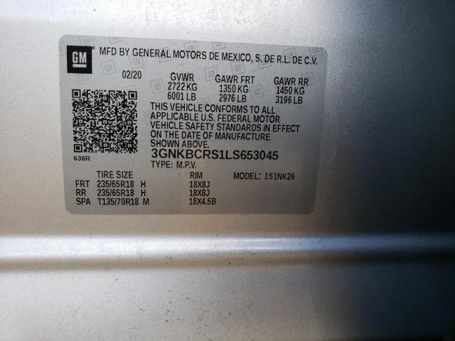 Photo 14 from auction – 2020 CHEVROLET BLAZER 2LT with VIN 3GNKBCRS1LS653045