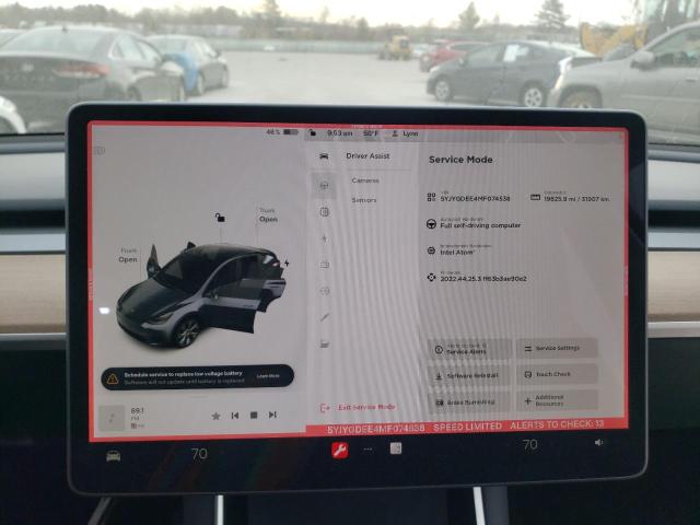Photo 9 from auction – 2021 TESLA MODEL Y with VIN 5YJYGDEE4MF074538