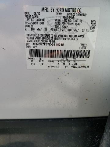 Photo 14 from auction – 2013 FORD EXPLORER L with VIN 1FM5K7F87DGB18335