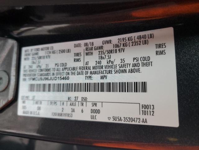 Photo 14 from auction – 2018 FORD ESCAPE TIT with VIN 1FMCU9J96JUD15460