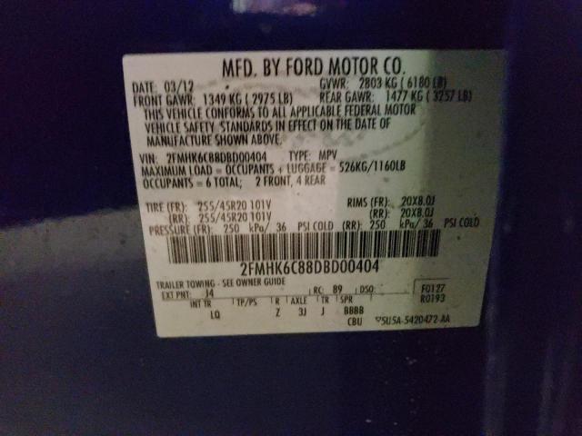 Photo 14 from auction – 2013 FORD FLEX SEL with VIN 2FMHK6C88DBD00404