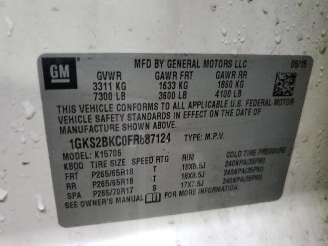 Photo 14 from auction – 2015 GMC YUKON SLT with VIN 1GKS2BKC0FR687124
