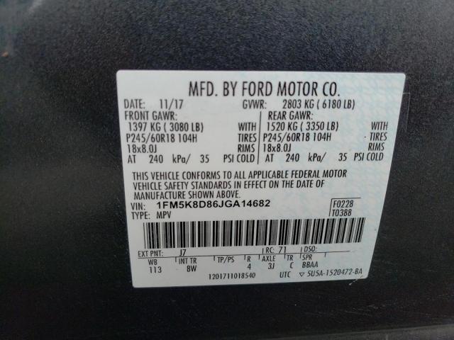 Photo 14 from auction – 2018 FORD EXPLORER X with VIN 1FM5K8D86JGA14682