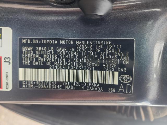 Photo 10 from auction – 2011 TOYOTA COROLLA BA with VIN 2T1BU4EE3BC673091