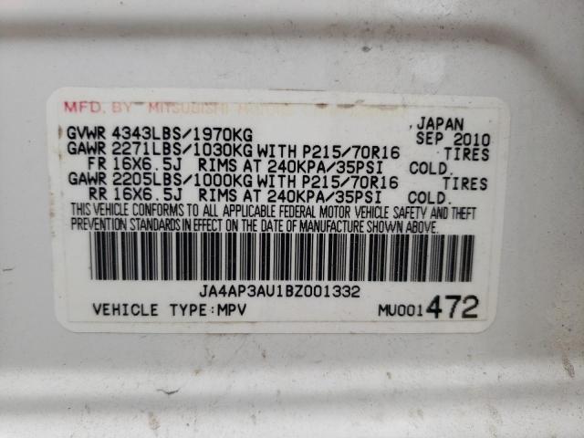 Photo 14 from auction – 2011 MITSUBISHI OUTLANDER with VIN JA4AP3AU1BZ001332