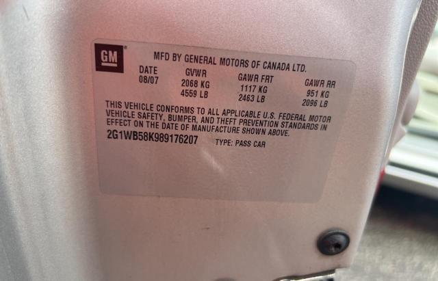 Photo 10 from auction – 2008 CHEVROLET IMPALA LS with VIN 2G1WB58K989176207