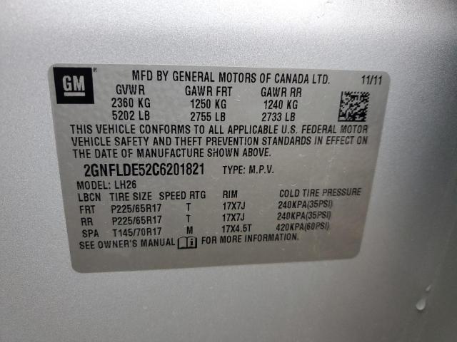 Photo 14 from auction – 2012 CHEVROLET EQUINOX LT with VIN 2GNFLDE52C6201821