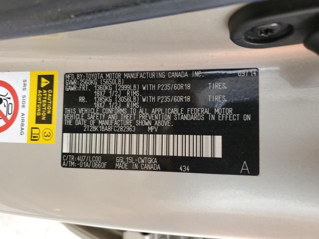 Photo 14 from auction – 2015 LEXUS RX 350 BAS with VIN 2T2BK1BA8FC282963