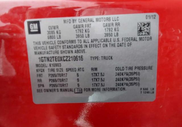 Photo 10 from auction – 2012 GMC SIERRA K15 with VIN 1GTN2TE0XCZ210616