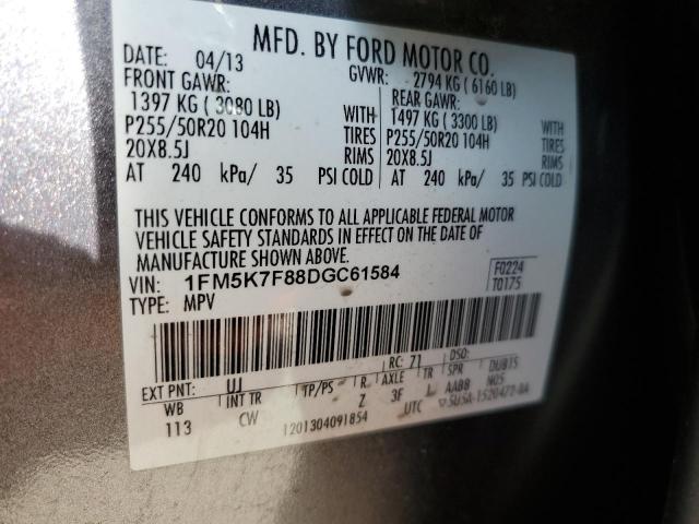 Photo 14 from auction – 2013 FORD EXPLORER L with VIN 1FM5K7F88DGC61584