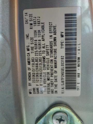 Photo 14 from auction – 2014 HONDA CROSSTOUR with VIN 5J6TF2H55EL003192