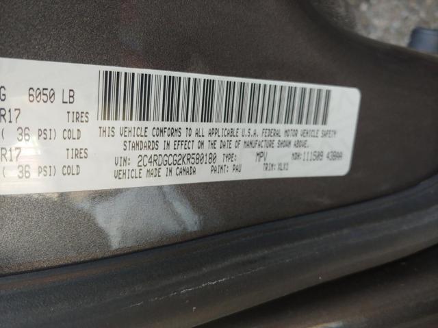 Photo 10 from auction – 2019 DODGE GRAND CARA with VIN 2C4RDGCG2KR580180