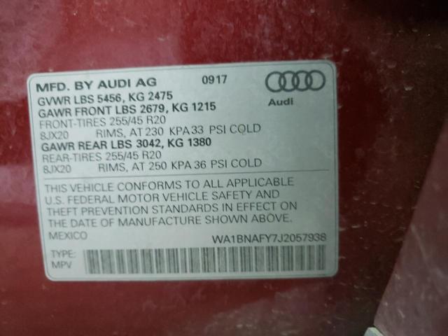Photo 14 from auction – 2018 AUDI Q5 PREMIUM with VIN WA1BNAFY7J2057938