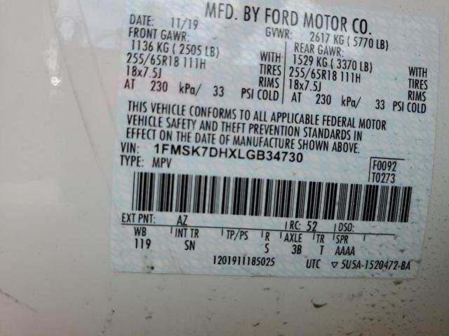 Photo 14 from auction – 2020 FORD EXPLORER X with VIN 1FMSK7DHXLGB34730