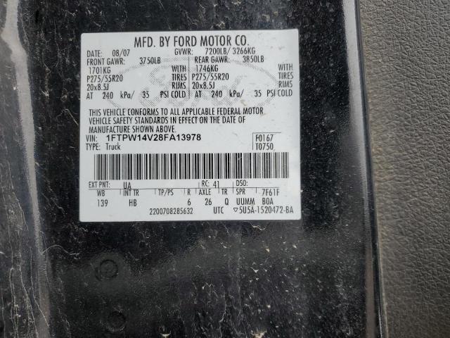 Photo 14 from auction – 2008 FORD F150 SUPER with VIN 1FTPW14V28FA13978