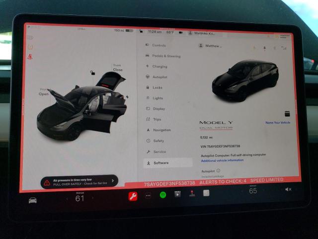 Photo 9 from auction – 2022 TESLA MODEL Y with VIN 7SAYGDEF3NF538738