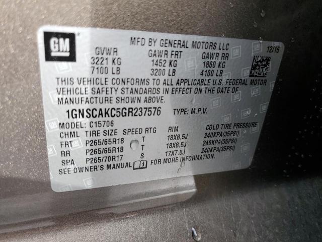 Photo 14 from auction – 2016 CHEVROLET TAHOE C150 with VIN 1GNSCAKC5GR237576