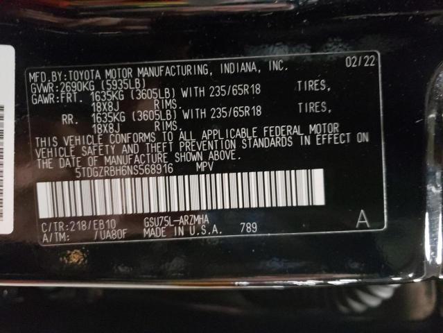 Photo 14 from auction – 2022 TOYOTA HIGHLANDER with VIN 5TDGZRBH6NS568916