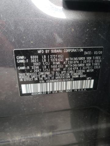 Photo 14 from auction – 2020 SUBARU ASCENT LIM with VIN 4S4WMAMD0L3456435