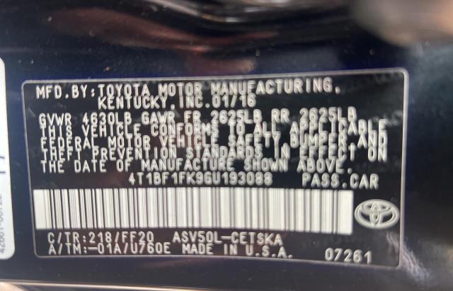 Photo 10 from auction – 2016 TOYOTA CAMRY LE with VIN 4T1BF1FK9GU193088