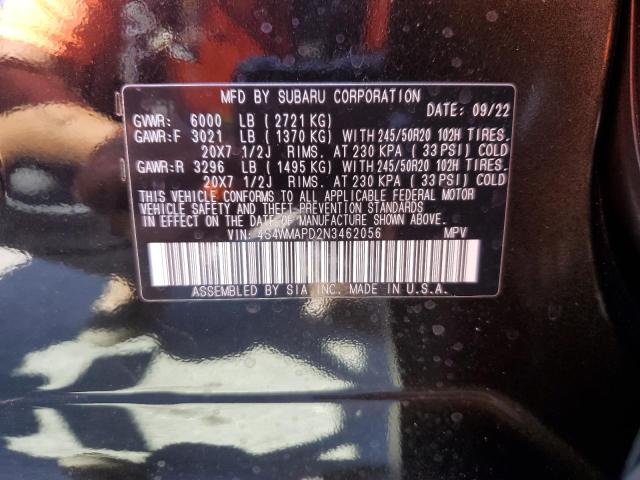 Photo 14 from auction – 2022 SUBARU ASCENT LIM with VIN 4S4WMAPD2N3462056