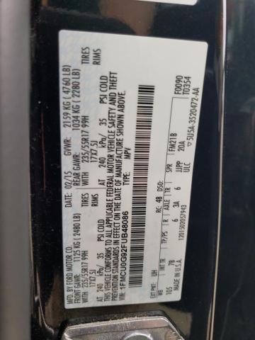 Photo 14 from auction – 2015 FORD ESCAPE SE with VIN 1FMCU0G92FUB48086