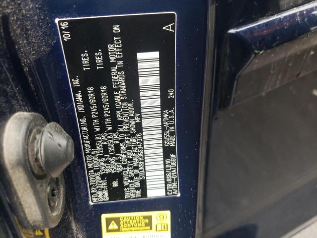 Photo 14 from auction – 2016 TOYOTA HIGHLANDER with VIN 5TDJKRFH3GS347376