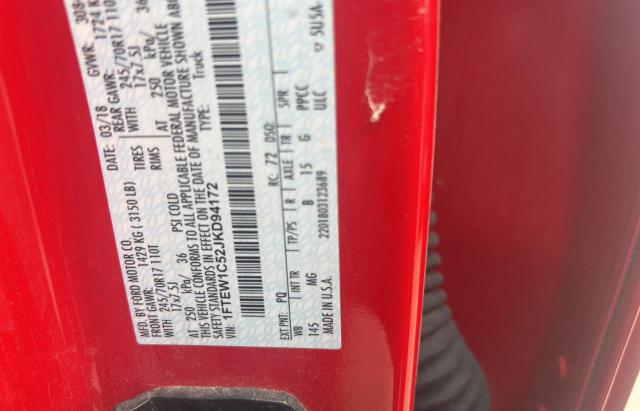 Photo 10 from auction – 2018 FORD F150 SUPER with VIN 1FTEW1C52JKD94172