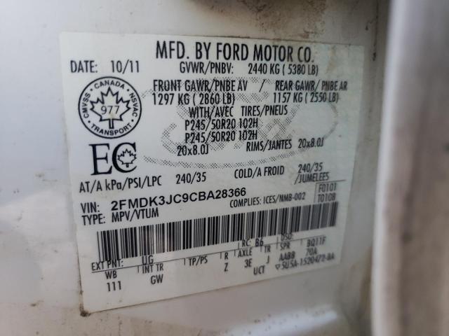 Photo 14 from auction – 2012 FORD EDGE SEL with VIN 2FMDK3JC9CBA28366