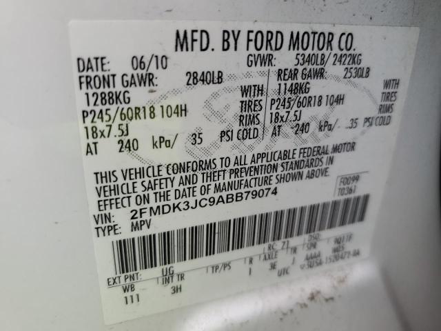 Photo 14 from auction – 2010 FORD EDGE SEL with VIN 2FMDK3JC9ABB79074