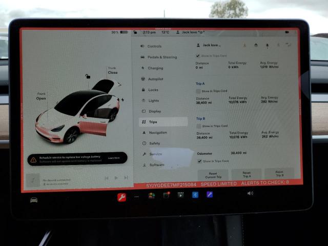 Photo 9 from auction – 2021 TESLA MODEL Y with VIN 5YJYGDEE7MF215084