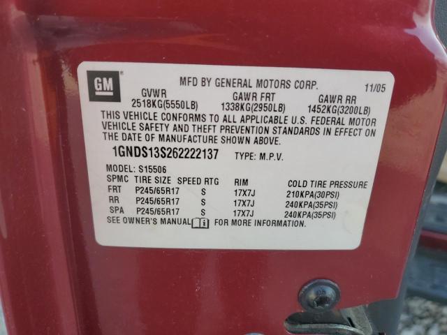Photo 14 from auction – 2006 CHEVROLET TRAILBLAZE with VIN 1GNDS13S262222137
