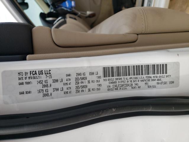 Photo 14 from auction – 2015 JEEP GRAND CHER with VIN 1C4RJFCG0FC934120