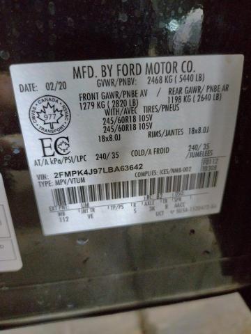 Photo 14 from auction – 2020 FORD EDGE SEL with VIN 2FMPK4J97LBA63642