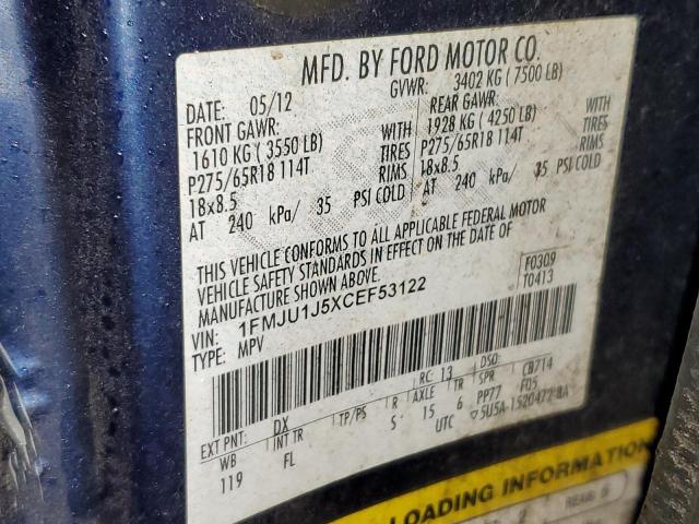 Photo 14 from auction – 2012 FORD EXPEDITION with VIN 1FMJU1J5XCEF53122