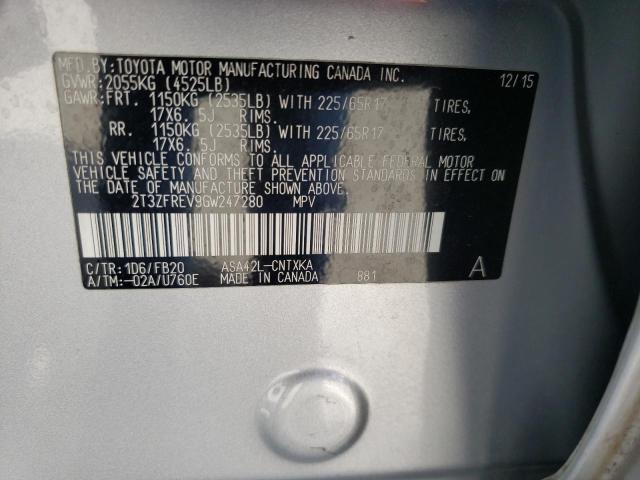 Photo 14 from auction – 2016 TOYOTA RAV4 LE with VIN 2T3ZFREV9GW247280