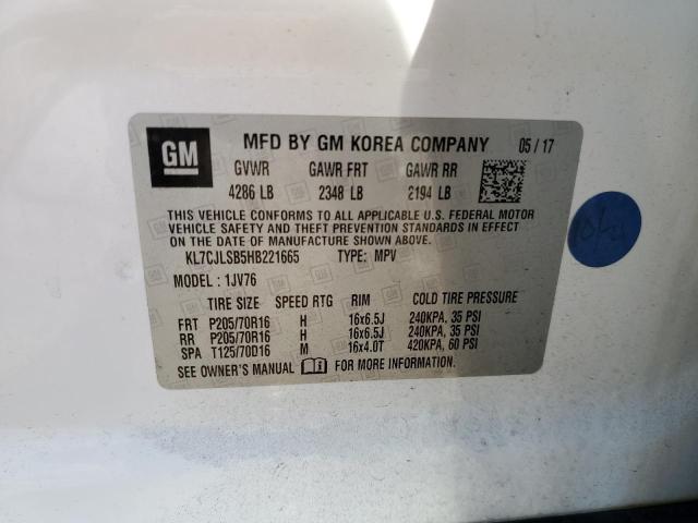 Photo 14 from auction – 2017 CHEVROLET TRAX 1LT with VIN KL7CJLSB5HB221665