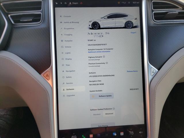 Photo 9 from auction – 2016 TESLA MODEL S with VIN 5YJSA1E29GF151677