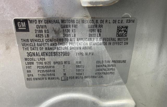 Photo 10 from auction – 2014 CHEVROLET CAPTIVA LT with VIN 3GNAL4EK0ES637989