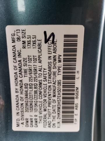 Photo 14 from auction – 2014 HONDA CR-V EX with VIN 2HKRM3H57EH501085