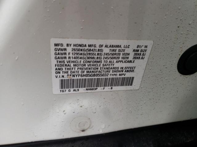 Photo 14 from auction – 2016 HONDA PILOT ELIT with VIN 5FNYF6H05GB055032