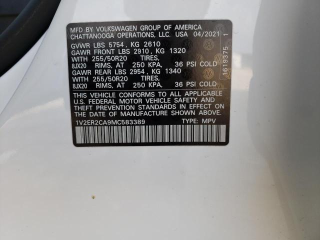 Photo 14 from auction – 2021 VOLKSWAGEN ATLAS SEL with VIN 1V2ER2CA9MC583389