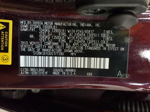 Photo 14 from auction – 2013 TOYOTA HIGHLANDER with VIN 5TDBK3EH3DS177390