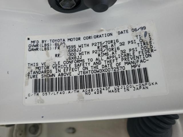 Photo 10 from auction – 1999 LEXUS LX 470 with VIN JT6HT00W3X0072570