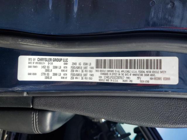 Photo 14 from auction – 2014 DODGE DURANGO SS with VIN 1C4RDJFG1EC597817