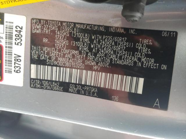 Photo 10 from auction – 2011 TOYOTA SIENNA XLE with VIN 5TDYK3DC3BS153250